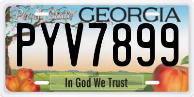 GA license plate PYV7899