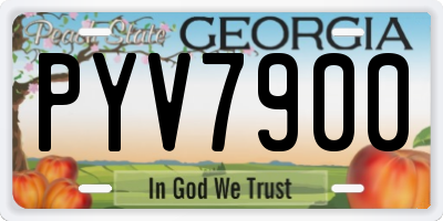 GA license plate PYV7900