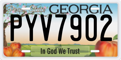 GA license plate PYV7902