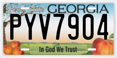GA license plate PYV7904