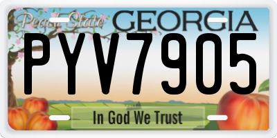 GA license plate PYV7905