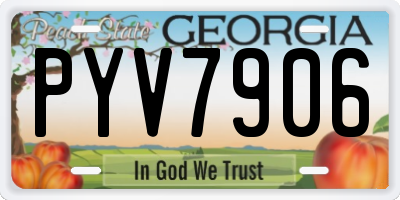 GA license plate PYV7906