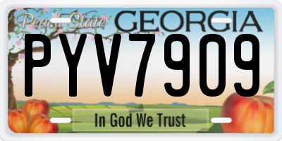 GA license plate PYV7909