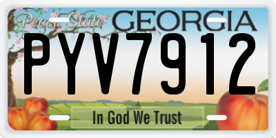 GA license plate PYV7912