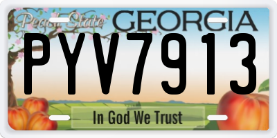 GA license plate PYV7913
