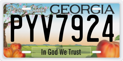 GA license plate PYV7924