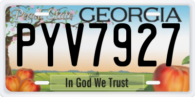 GA license plate PYV7927