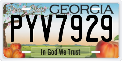GA license plate PYV7929
