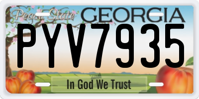 GA license plate PYV7935