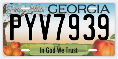 GA license plate PYV7939