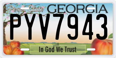 GA license plate PYV7943