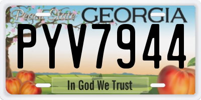 GA license plate PYV7944