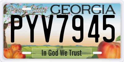 GA license plate PYV7945