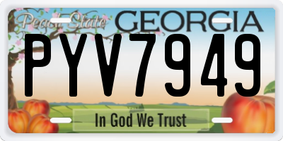 GA license plate PYV7949