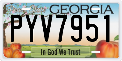 GA license plate PYV7951