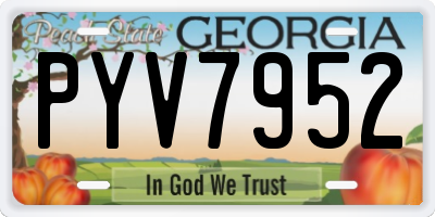 GA license plate PYV7952