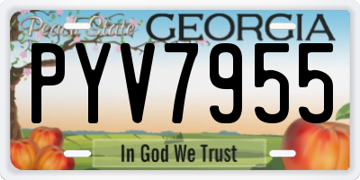 GA license plate PYV7955