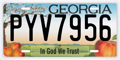 GA license plate PYV7956
