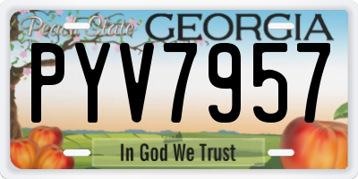 GA license plate PYV7957