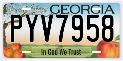 GA license plate PYV7958