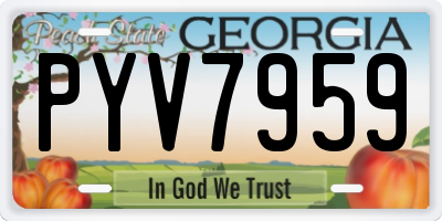 GA license plate PYV7959