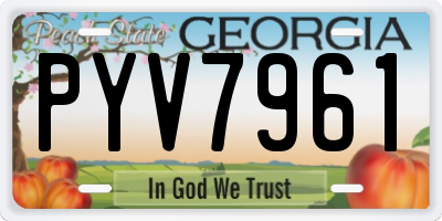GA license plate PYV7961