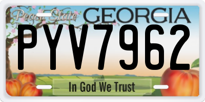 GA license plate PYV7962