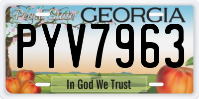 GA license plate PYV7963
