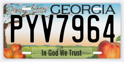 GA license plate PYV7964