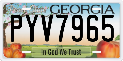 GA license plate PYV7965