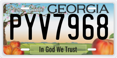 GA license plate PYV7968