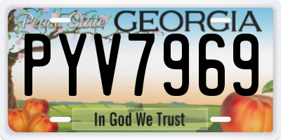 GA license plate PYV7969