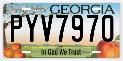 GA license plate PYV7970