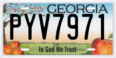 GA license plate PYV7971