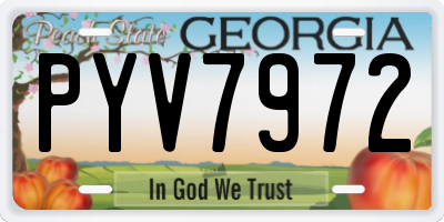 GA license plate PYV7972