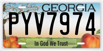 GA license plate PYV7974