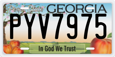 GA license plate PYV7975