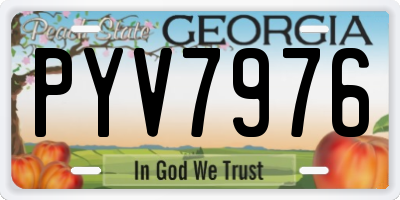 GA license plate PYV7976