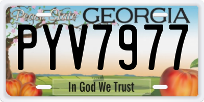 GA license plate PYV7977