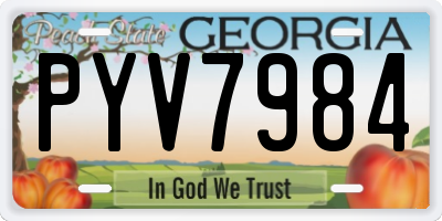 GA license plate PYV7984