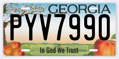 GA license plate PYV7990