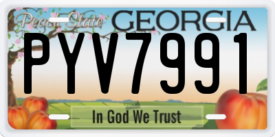 GA license plate PYV7991