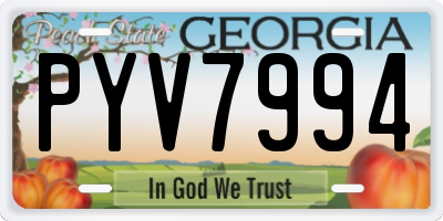 GA license plate PYV7994