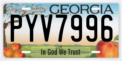 GA license plate PYV7996