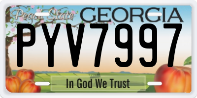 GA license plate PYV7997