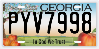GA license plate PYV7998