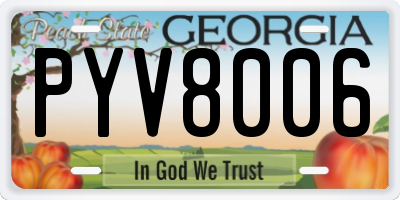 GA license plate PYV8006
