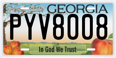 GA license plate PYV8008