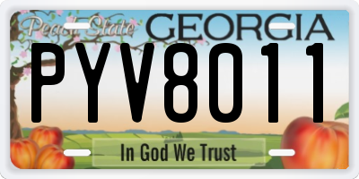 GA license plate PYV8011
