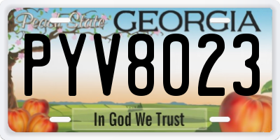 GA license plate PYV8023